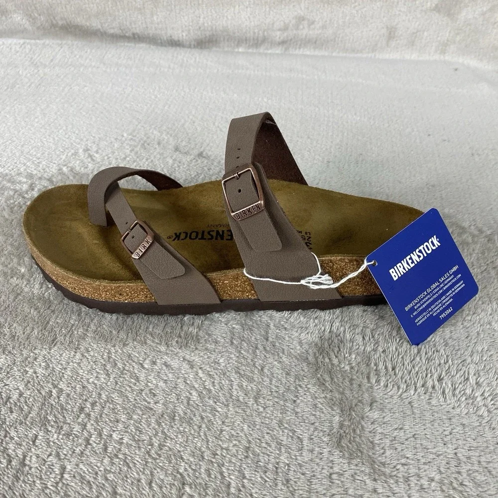 Birkenstock Mayari Sandals Womens US 8 EU 39 Mocca Birko-Flor Regular Fit NEW